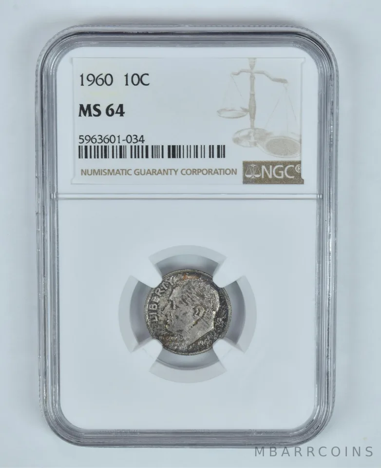 MS64 1960 Roosevelt Dime - Graded NGC Toned! a9038