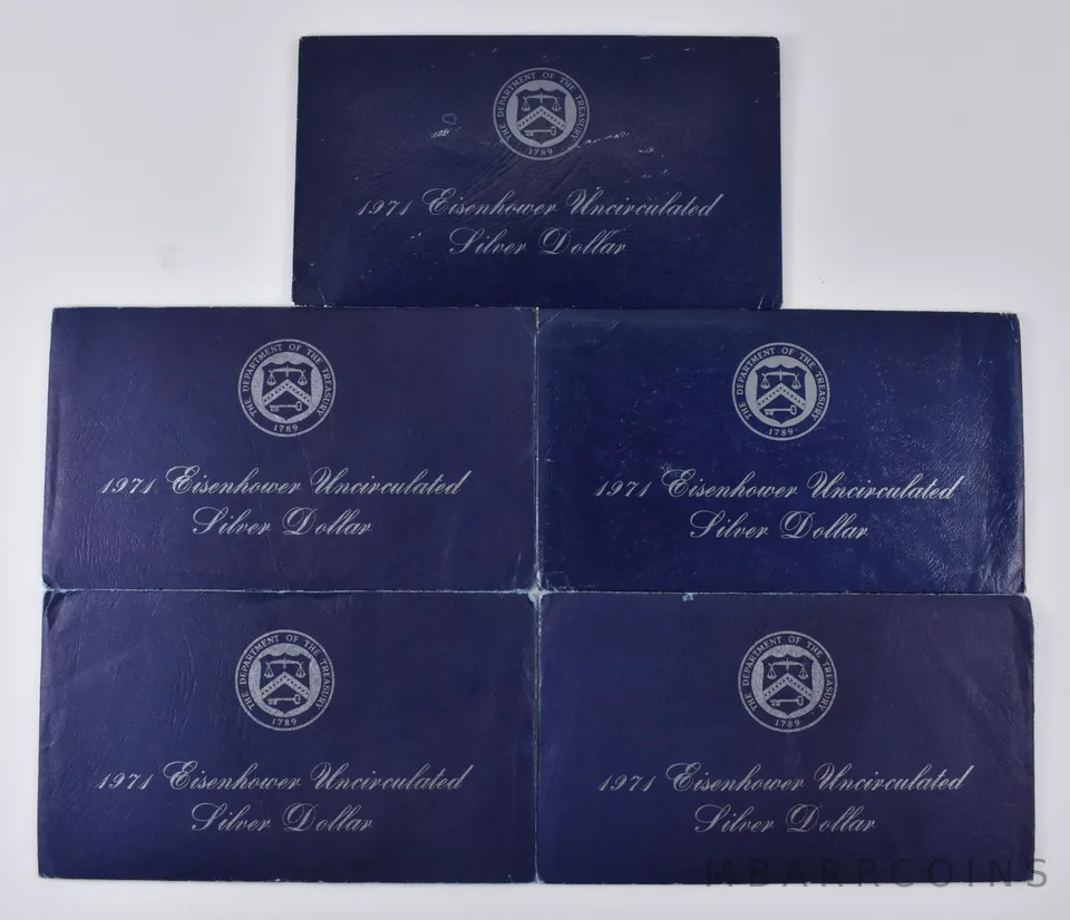 Lot (5) OGP 1971 Eisenhower Uncirculated Dollar Envelope - NO COIN