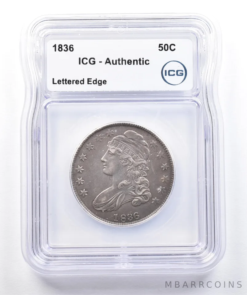1836 Capped Bust Half Dollar Lettered Edge Authentic ICG *1744