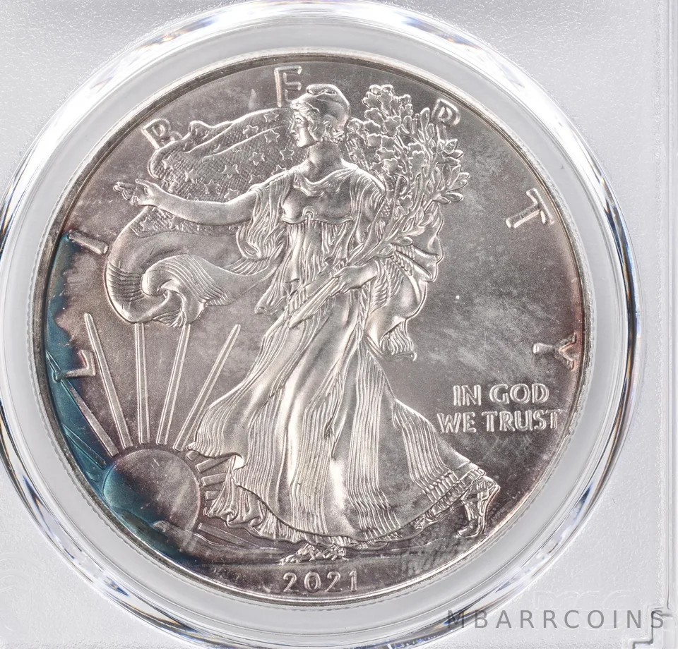 2021 American Silver Eagle Type 1 MS68 PCGS Beautiful Tone *1194
