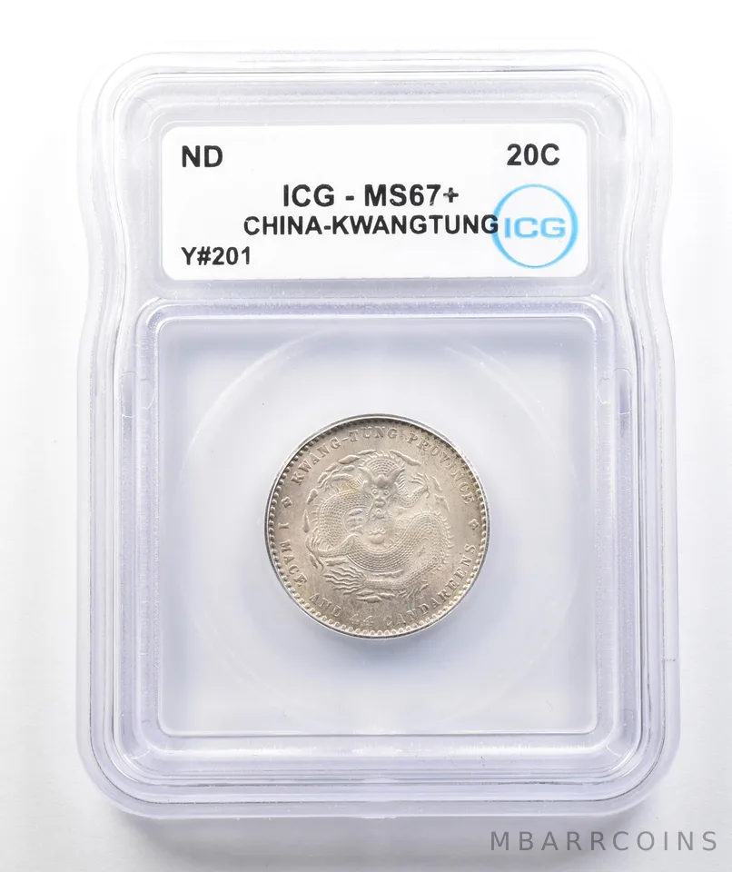 (1890-08) China Kwangtung 20 Cents Y#201 MS67+ ICG *9802