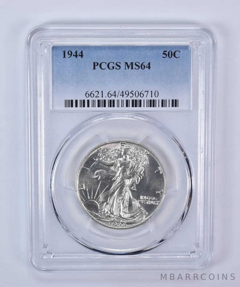 1944 Walking Liberty Half Dollar MS64 PCGS Blue Label
