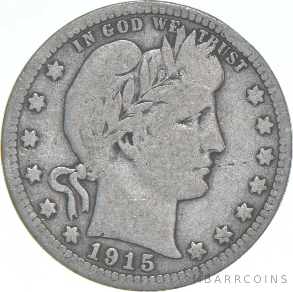1915 Barber Quarter Average Circ