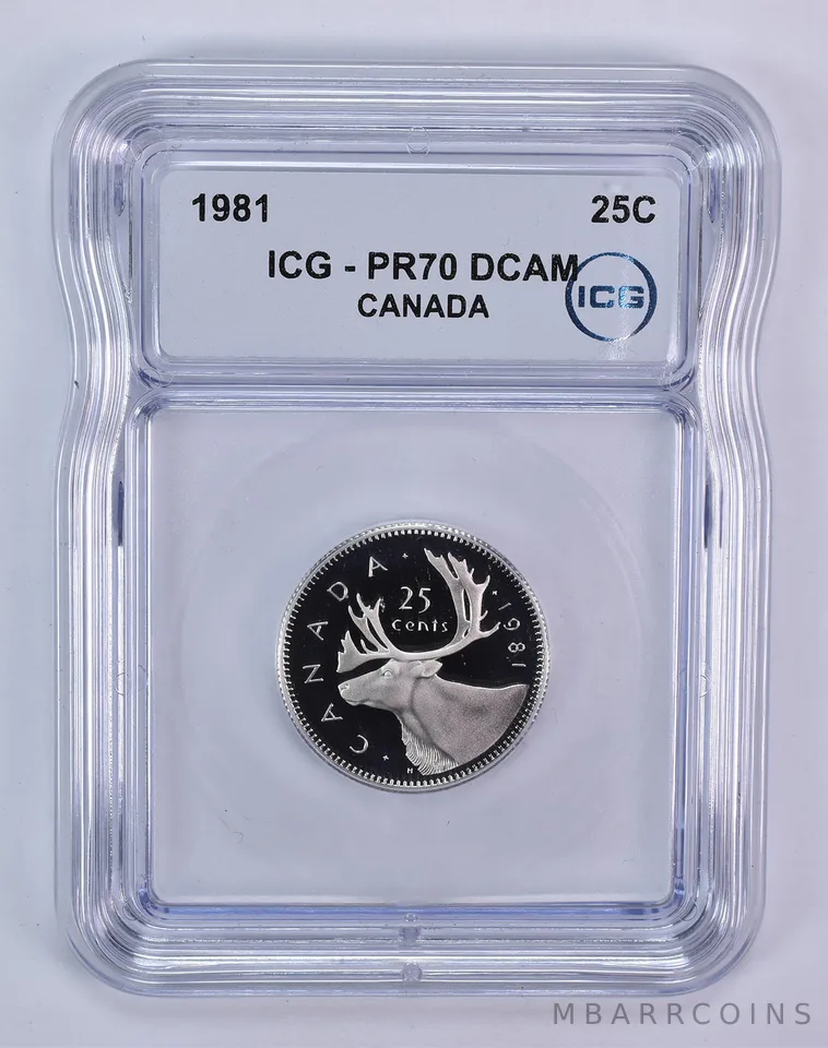 1981 Canada 25 Cents Caribou PR70 DCAM ICG