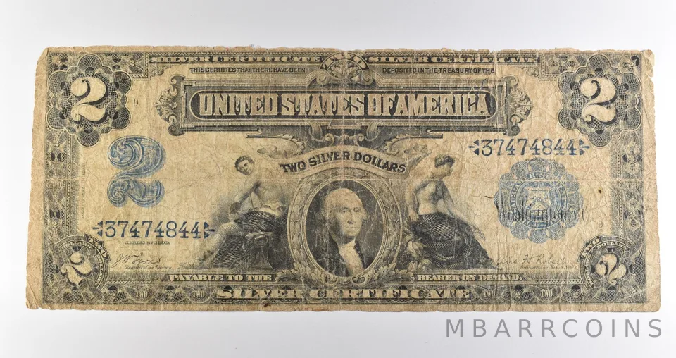 1899 $2 Silver Certificate Large Note Blue Seal *3601
