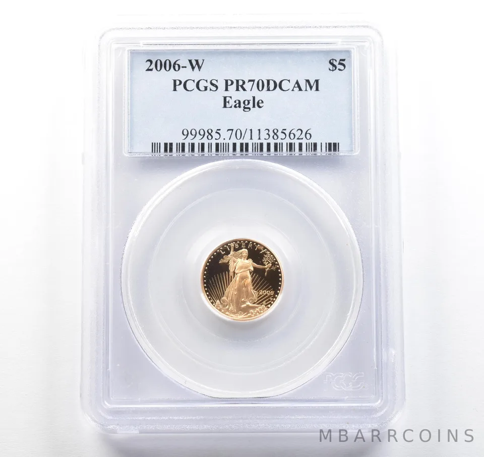 2006-W $5 American Gold Eagle 1/10 Oz Gold PR70 DCAM PCGS