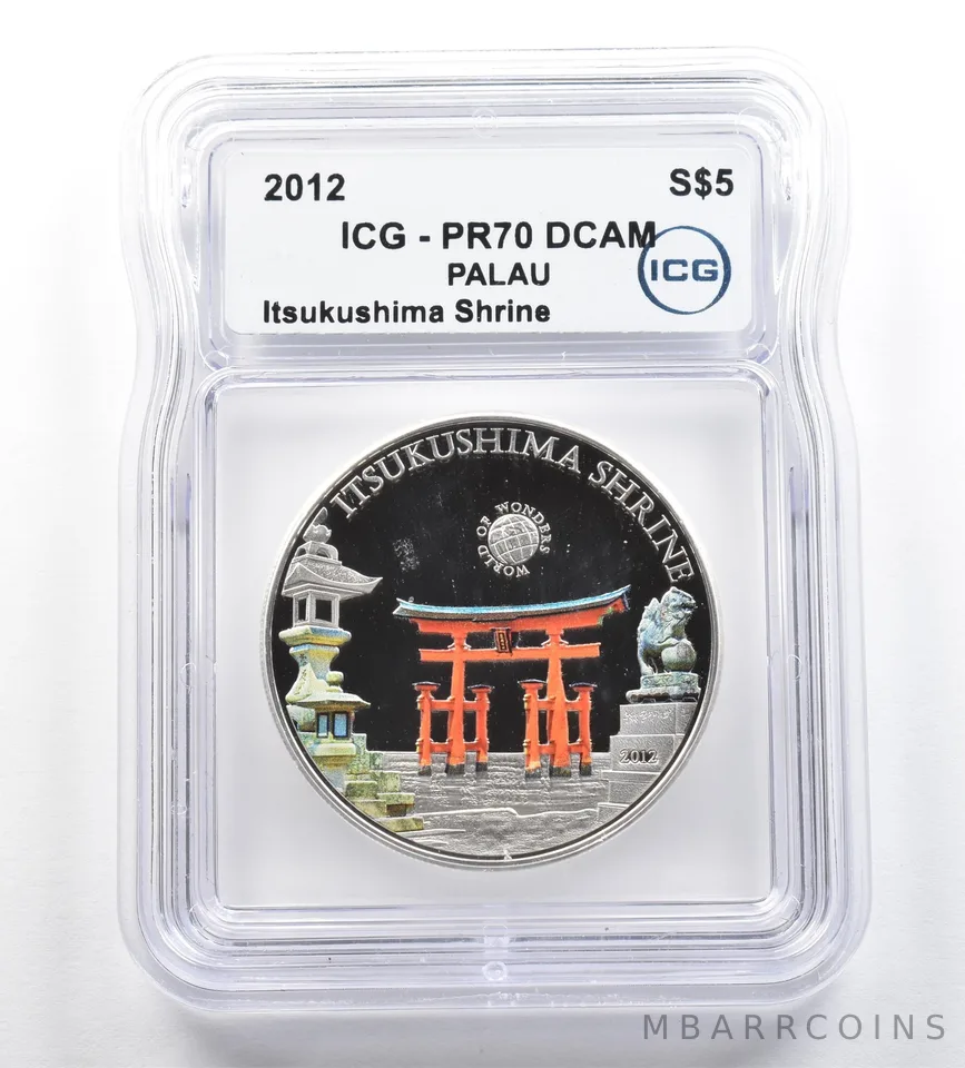 2012 Palau 5 Dollars Silver Itsukushima Shrine PR70 DCAM ICG *5314