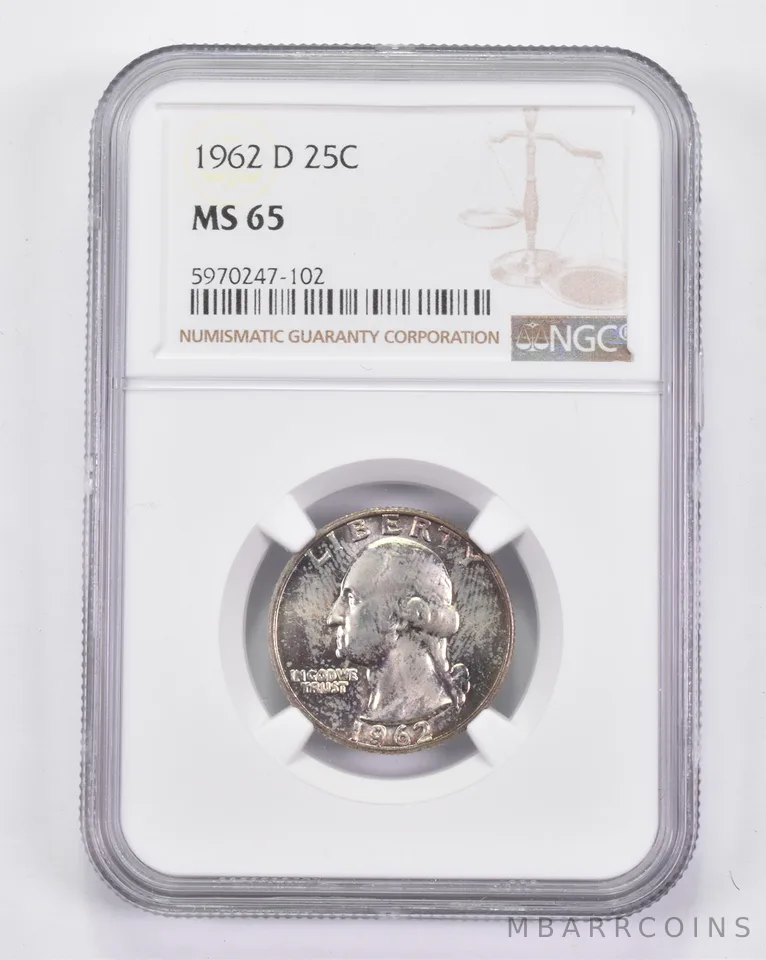 MS65 1962-D Washington Quarter - Graded NGC *8764