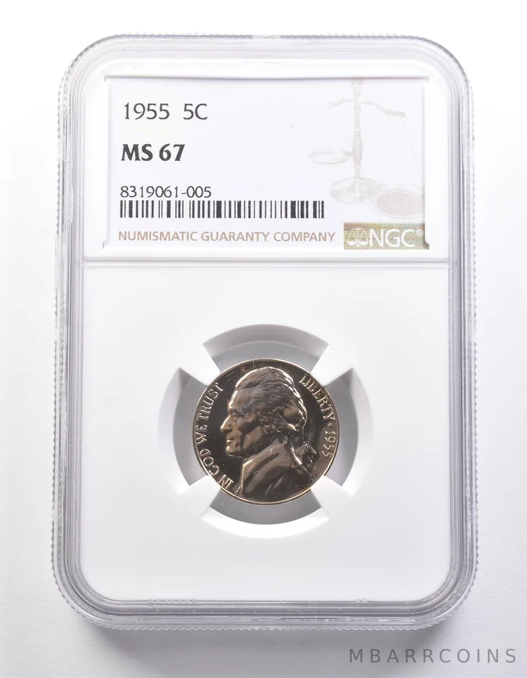 1955 Jefferson Nickel MS67 NGC *9850