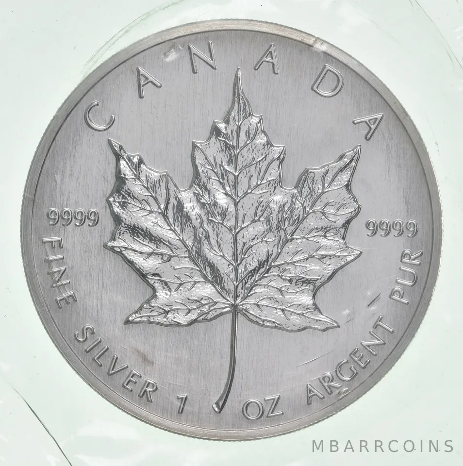 1990 Canada 5 Dollars Silver Maple Leaf 1 Oz Silver Sealed