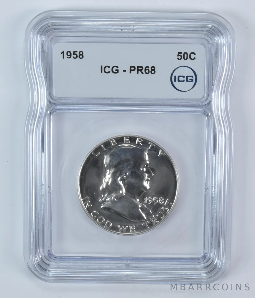 1958 Franklin Half Dollar PR68 ICG