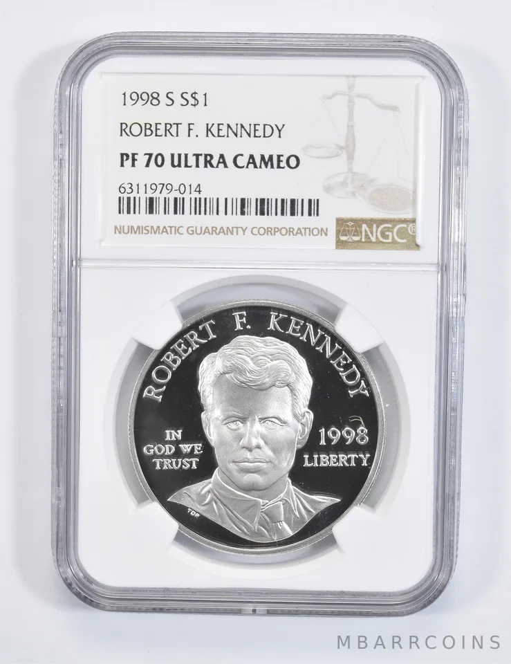 1998-S Robert F Kennedy Commemorative Proof Silver Dollar PF70 NGC