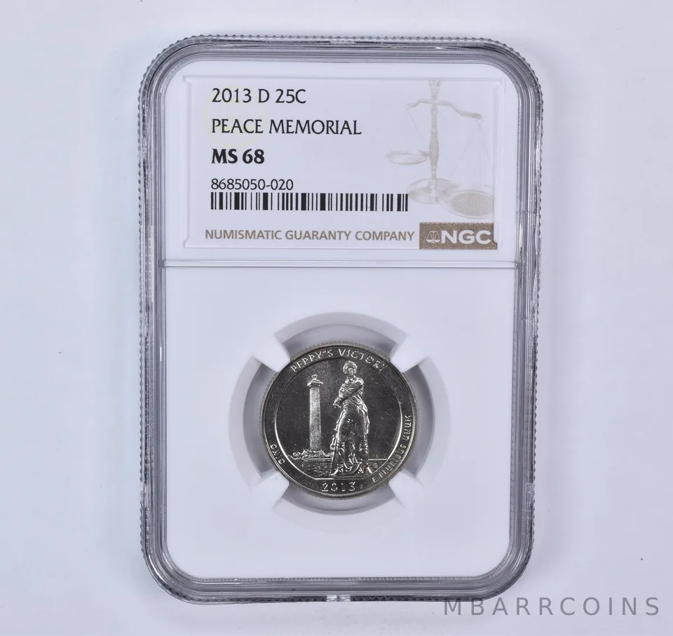 2013-D Washington Quarter ATB Peace Memorial MS68 NGC