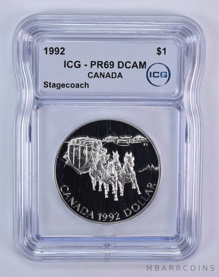 1992 Canada 1 Dollar Stagecoach PR69 DCAM ICG