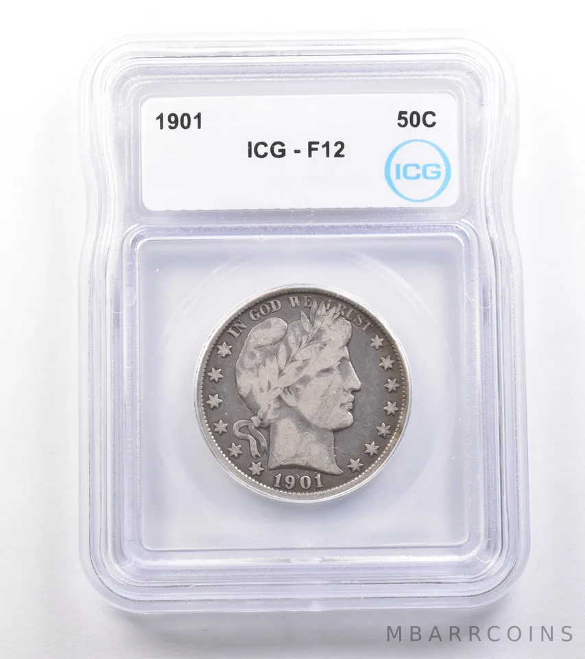 1901 Barber Half Dollar F12 ICG *4859