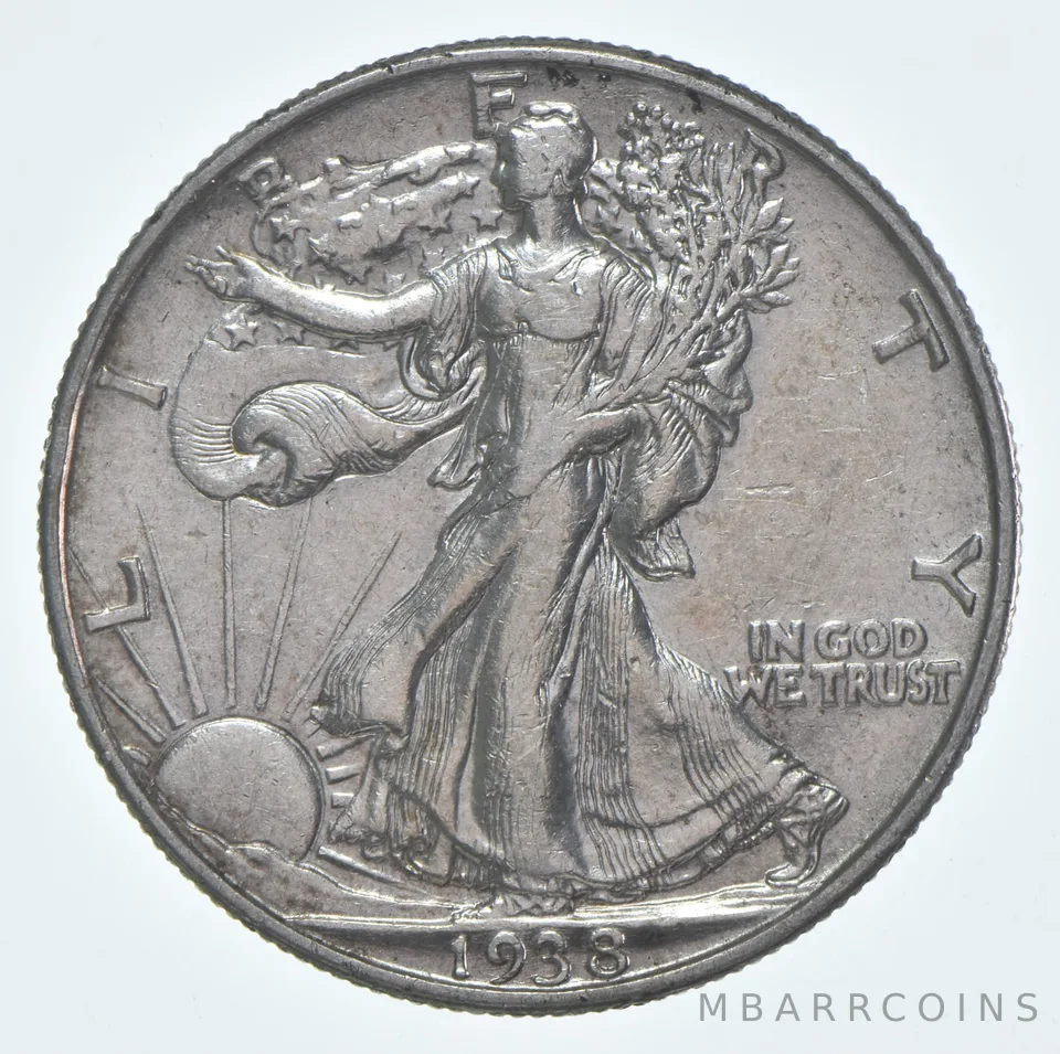 CHAU 1938 (P) Walking Liberty Half Dollar Choice AU 90% Silver (1pc)