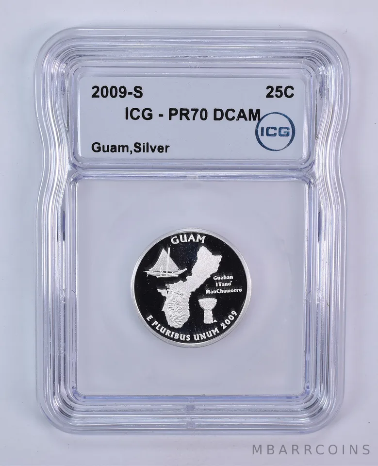 2009-S Washington State Quarter Guam Silver PR70 DCAM ICG
