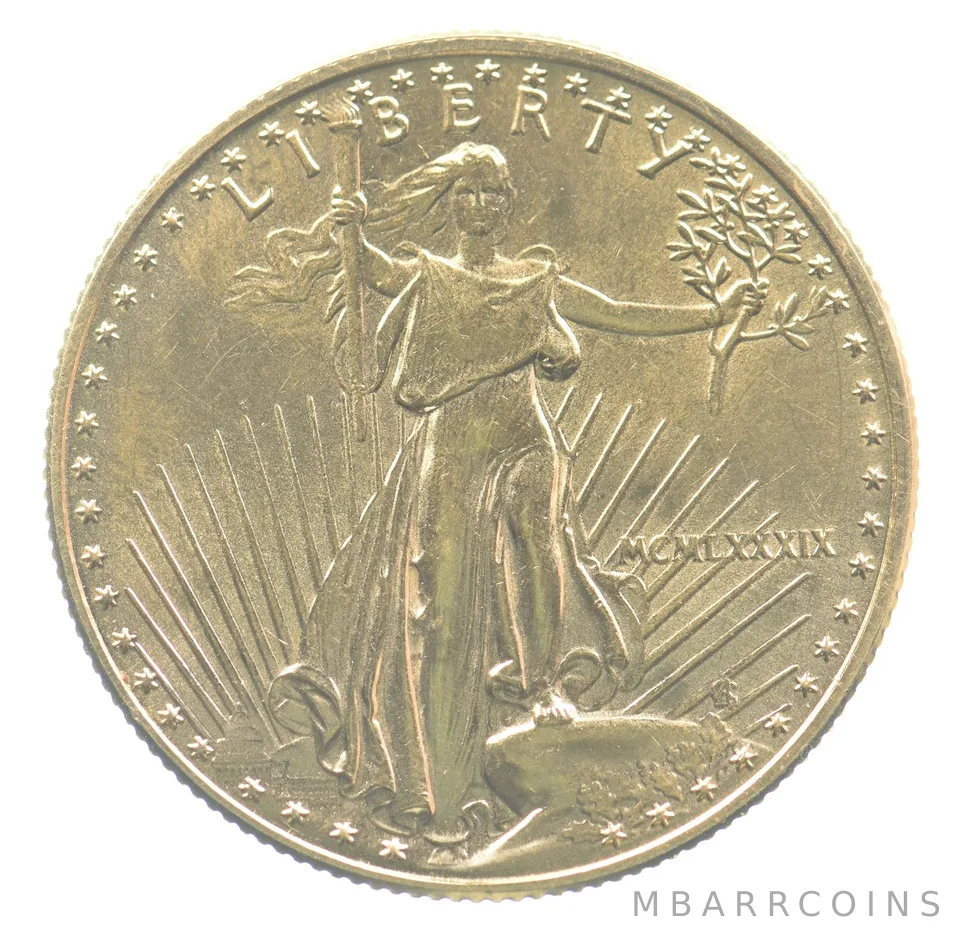1989 $25 American Gold Eagle 1/2 Oz Gold a0687