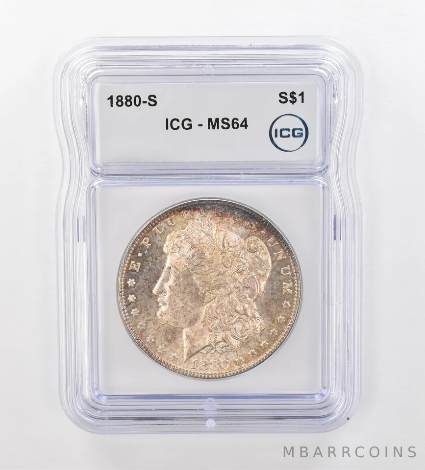 1880-S Morgan Silver Dollar MS64 ICG Beautiful Tone *0985