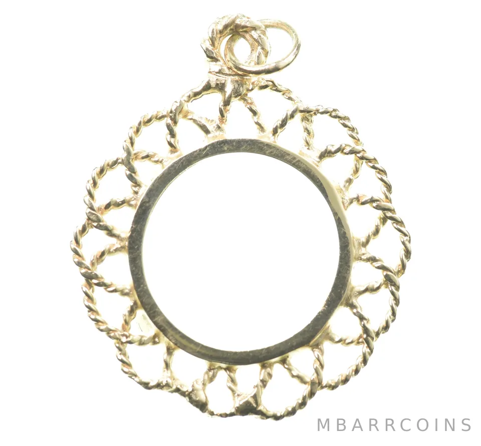 14kt Gold Coin Bezel For $2.50 US Gold Coin 18mm 3.4g *6815