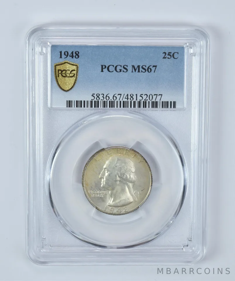 1948 Washington Quarter MS67 PCGS Beautiful Toned *7246
