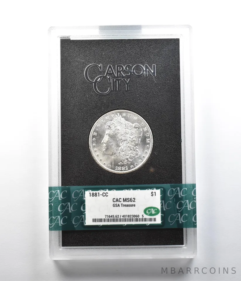 1881-CC Morgan Silver Dollar GSA Treasure MS62 CAC CACg *0865