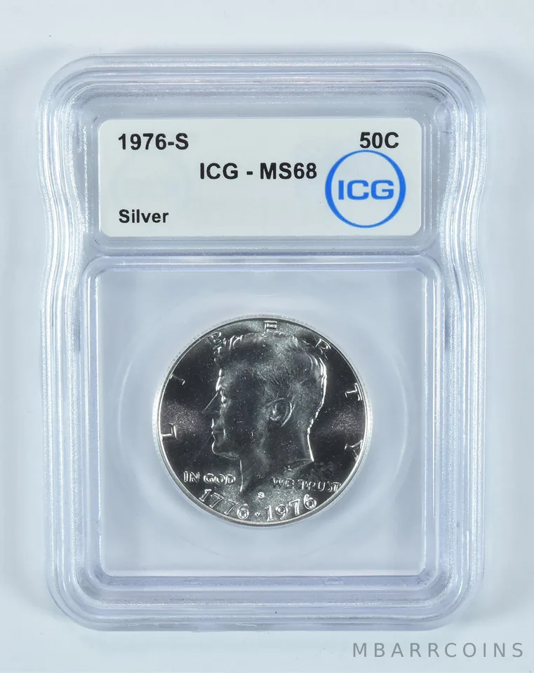 1976-S Kennedy Half Dollar Silver MS68 ICG