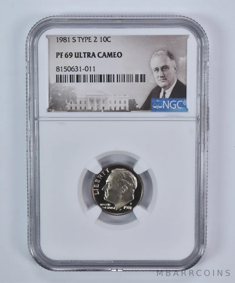 1981-S Roosevelt Dime Type 2 PF69 UCAM NGC Special Label