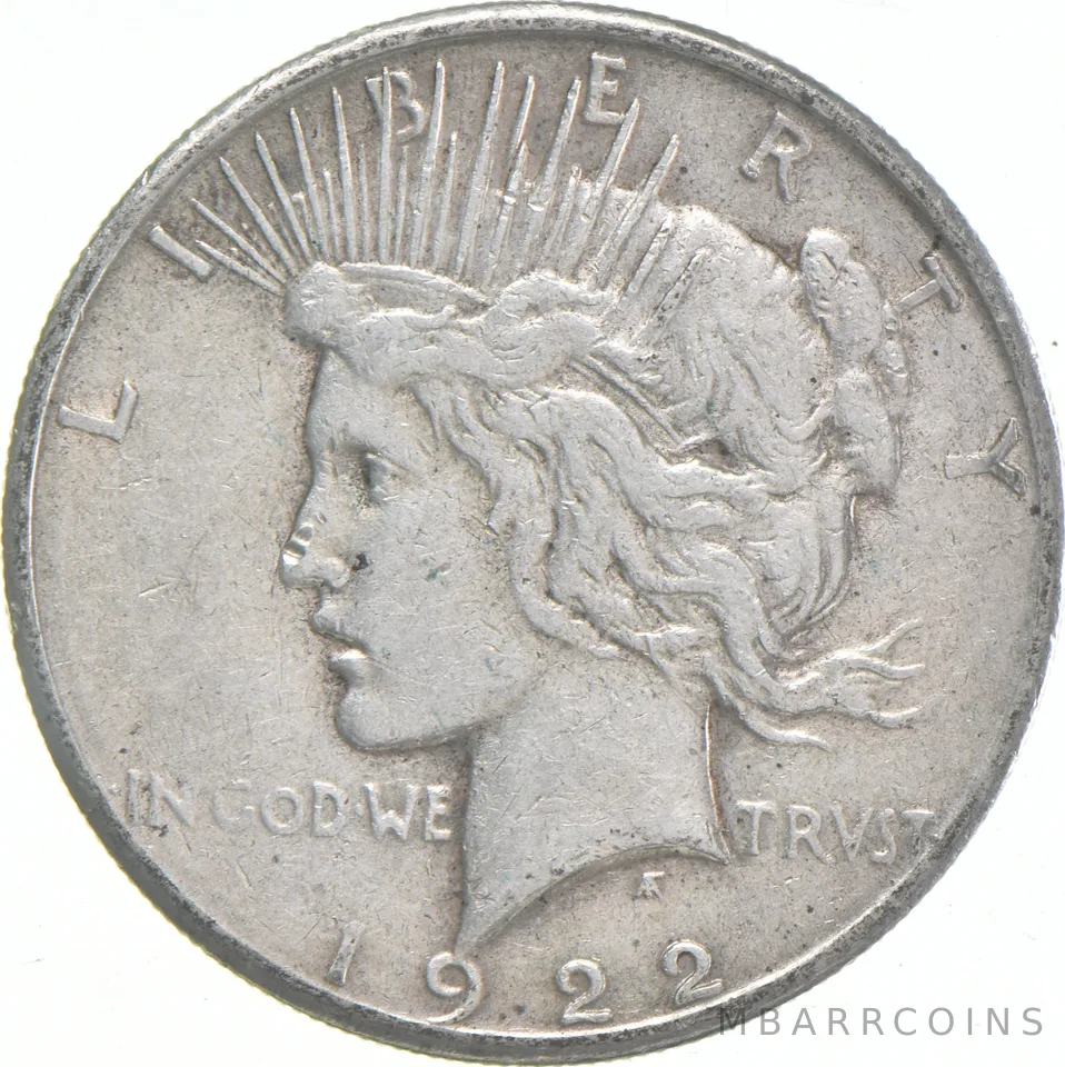 1922-S Peace US Silver Dollar - 90% San Francisco Minted