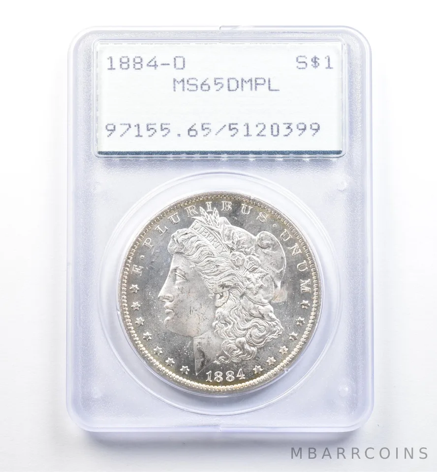 1884-O Morgan Silver Dollar MS65 DMPL PCGS Rattler *9867