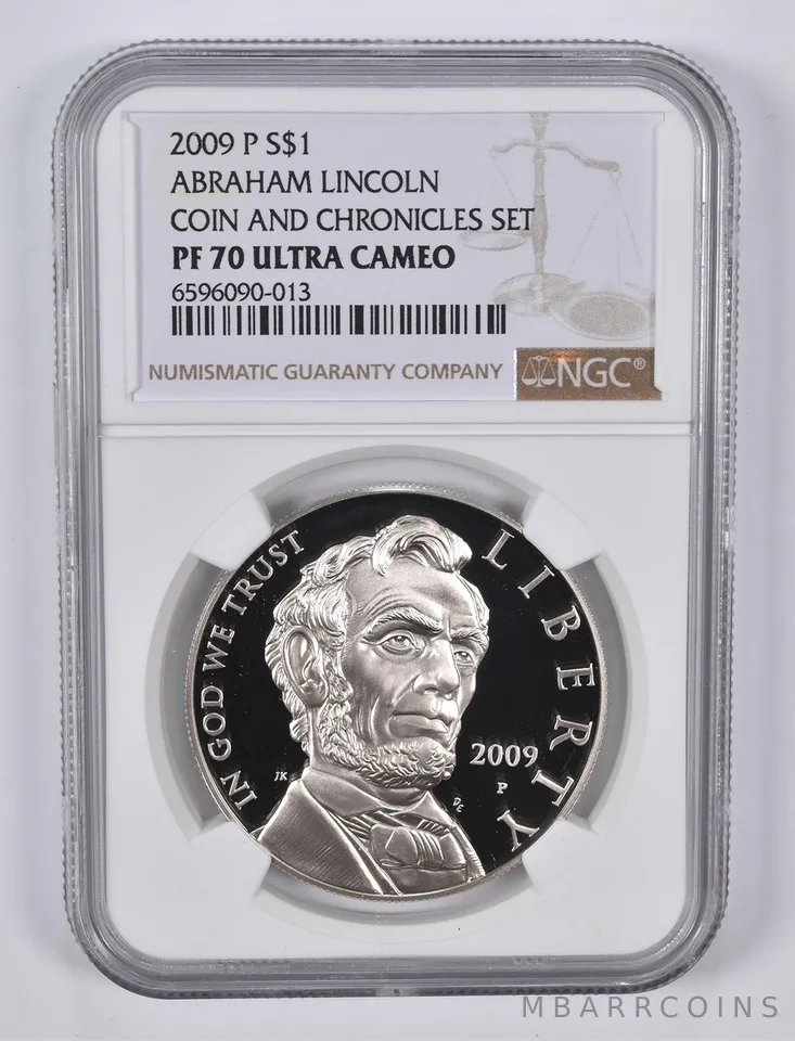 2009-P Abraham Lincoln Coin and Chronicles Set Silver Dollar PF70 NGC Brown Lbl