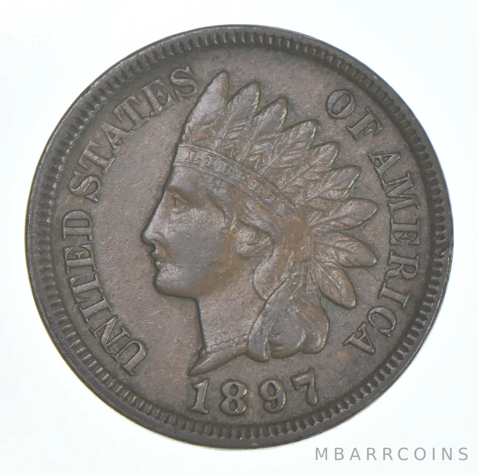 XF 1897 Indian Head Copper Cent Penny - High Grade Sample
