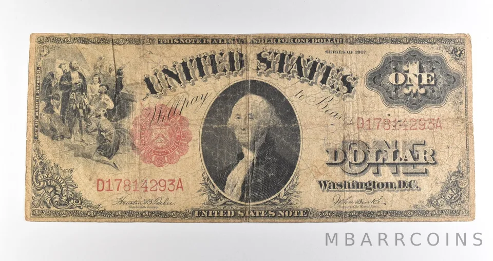 1917 $1 Legal Tender Large Note Red Seal *4528