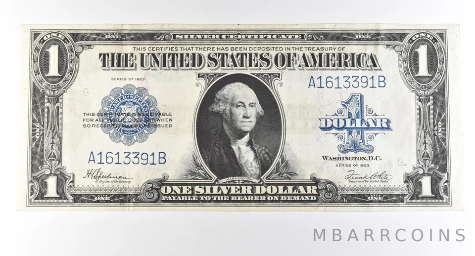 1923 $1 Silver Certificate Large Note Blue Seal *2975