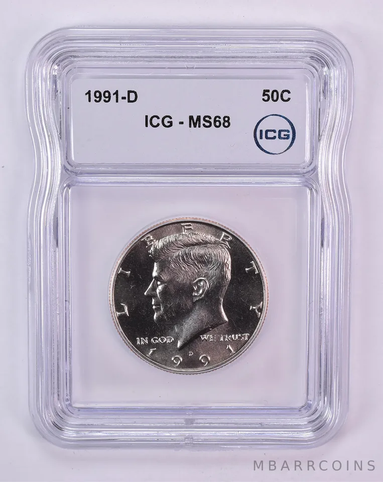 1991-D Kennedy Half Dollar MS68 ICG
