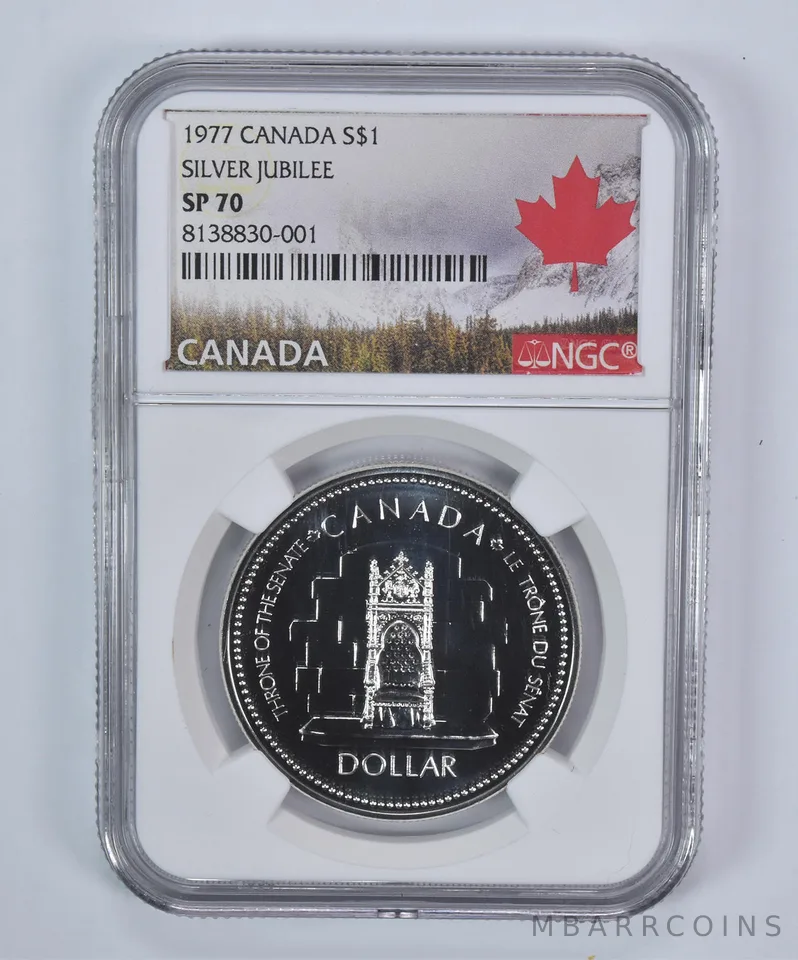 1977 Canada Silver Dollar Silver Jubilee SP70 NGC Canada Label