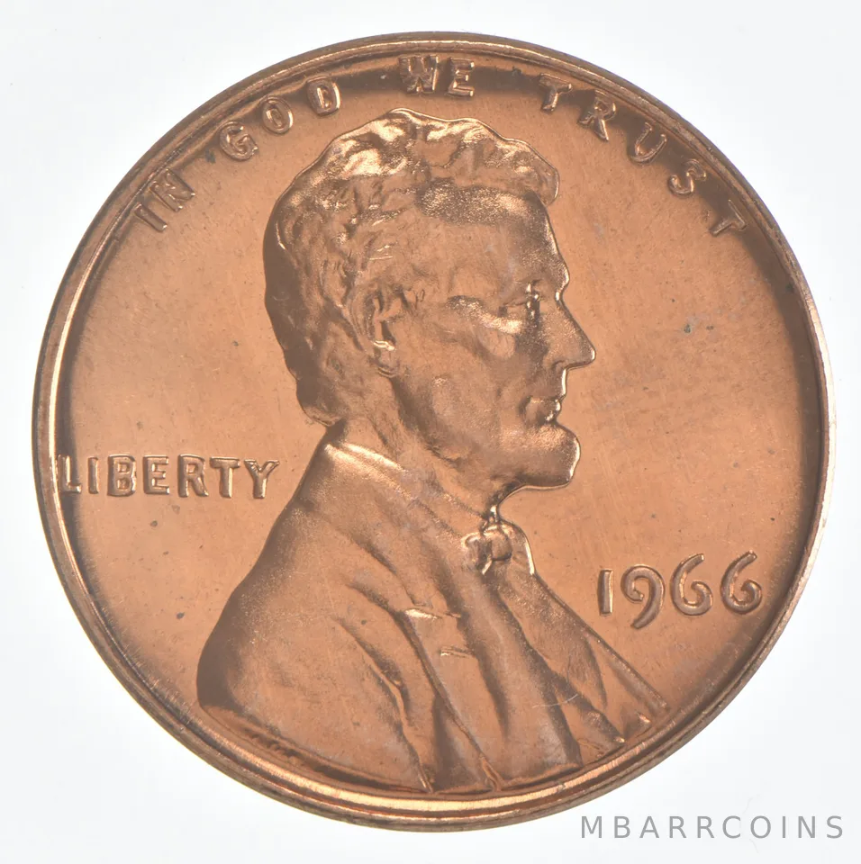 1966 Lincoln Memorial Cent SMS Finish Unc