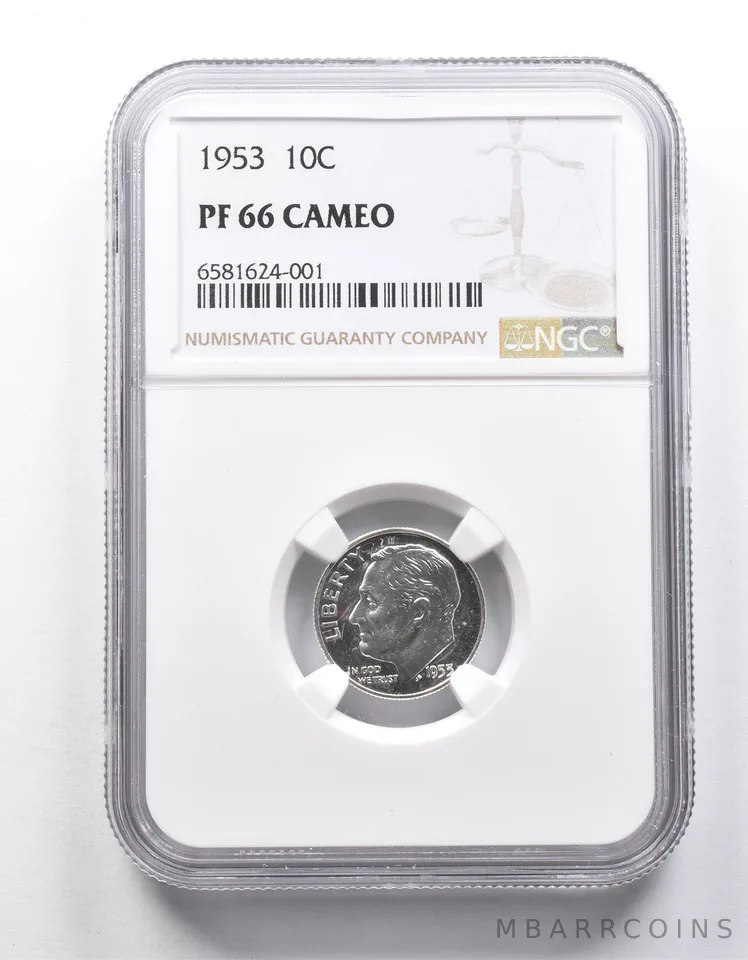 PF66 CAM 1953 Roosevelt Dime NGC *9888