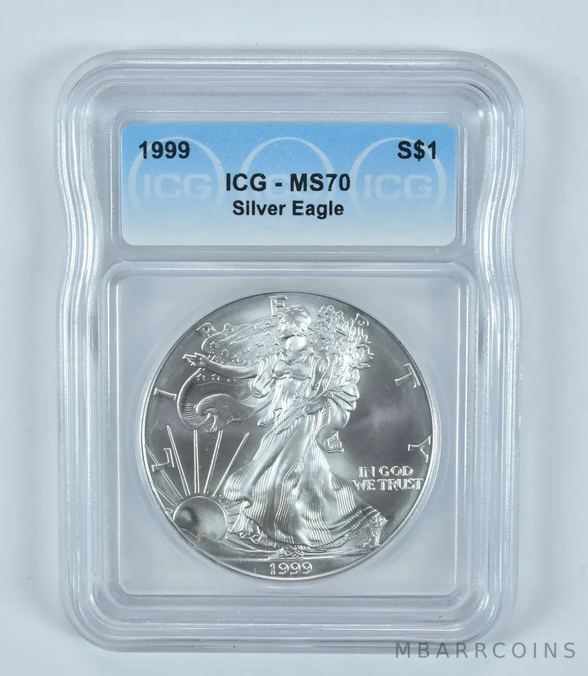1999 American Silver Eagle MS70 ICG