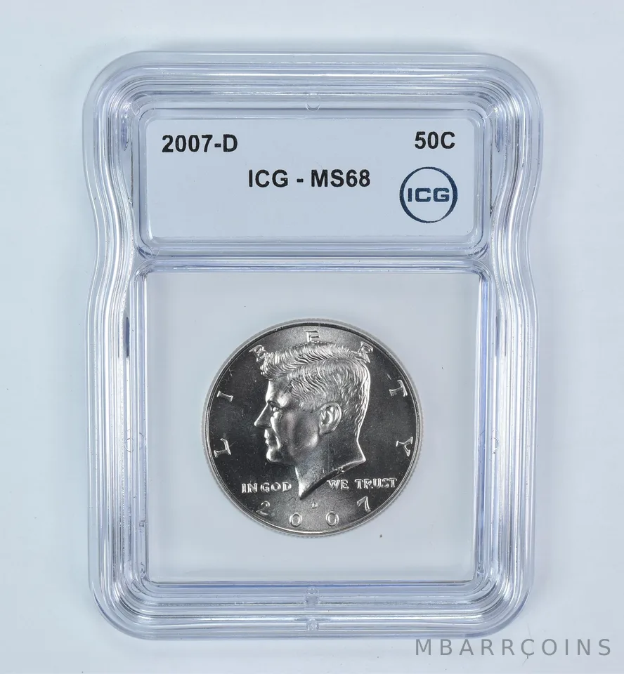 2007-D Kennedy Half Dollar MS68 ICG
