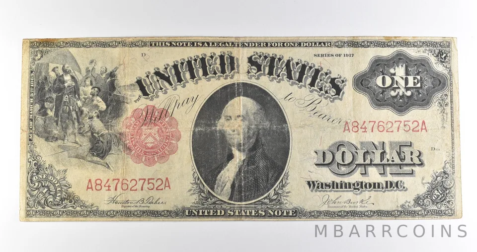 1917 $1 Legal Tender Large Note Red Seal *4557