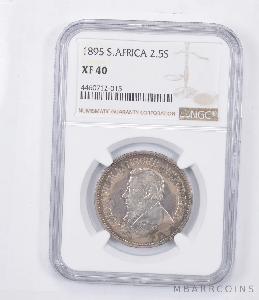 XF40 1895 South Africa 2 1/2 Shillings - Graded NGC a1322
