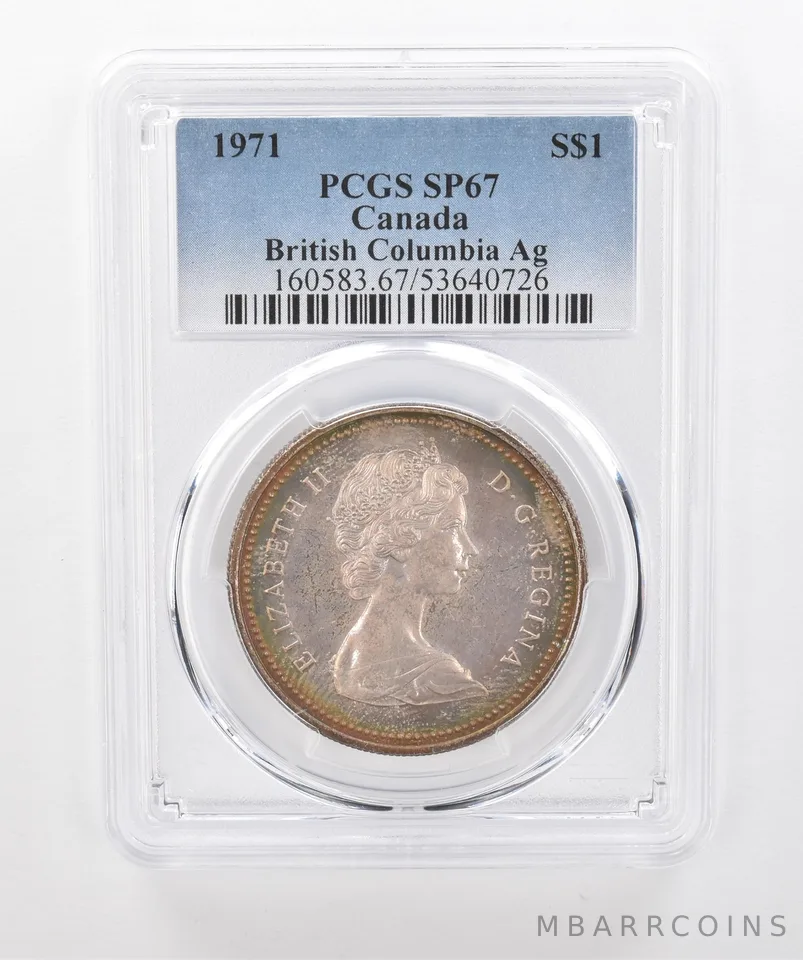 1971 Canada 1 Dollar Silver British Columbia SP67 PCGS Beautiful Tone *1402