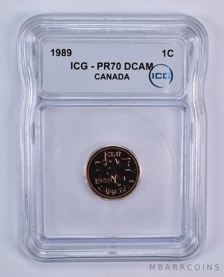1989 Canada 1 Cent PR70 DCAM ICG