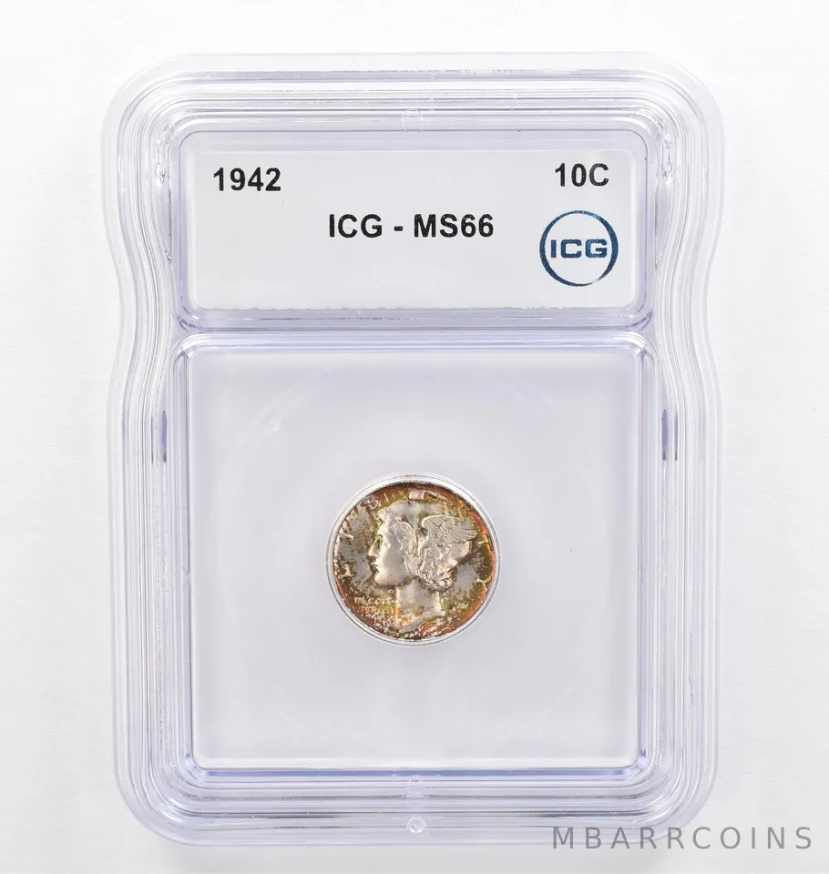 1942 Mercury Dime MS66 ICG Beautiful Tone *0203