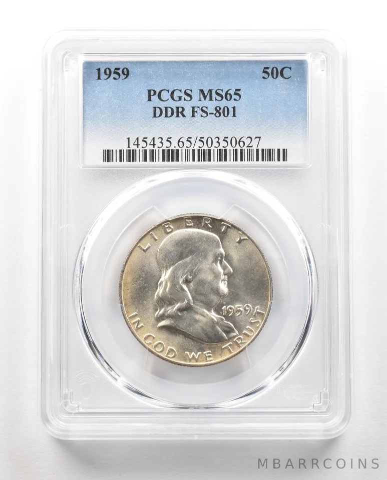 1959 Franklin Half Dollar DDR FS-801 MS65 PCGS a4860