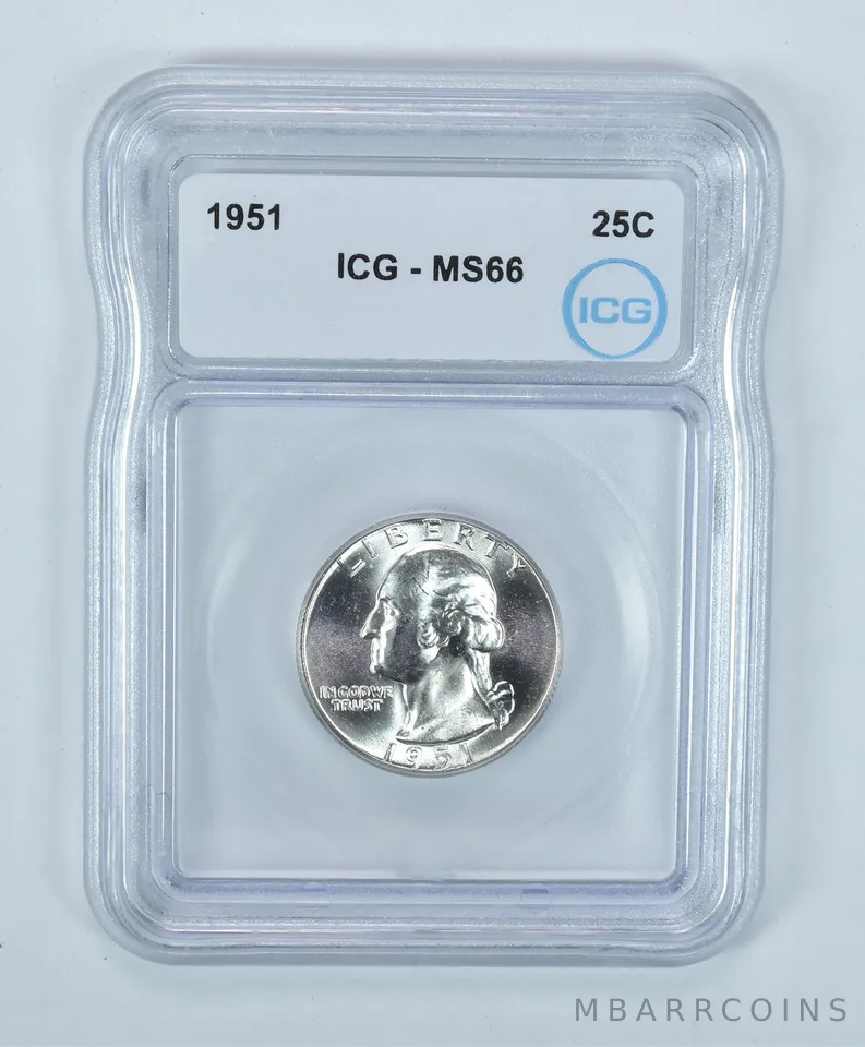 1951 Washington Quarter MS66 ICG