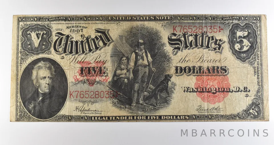 1907 $5 Legal Tender Large Note Red Seal *3520