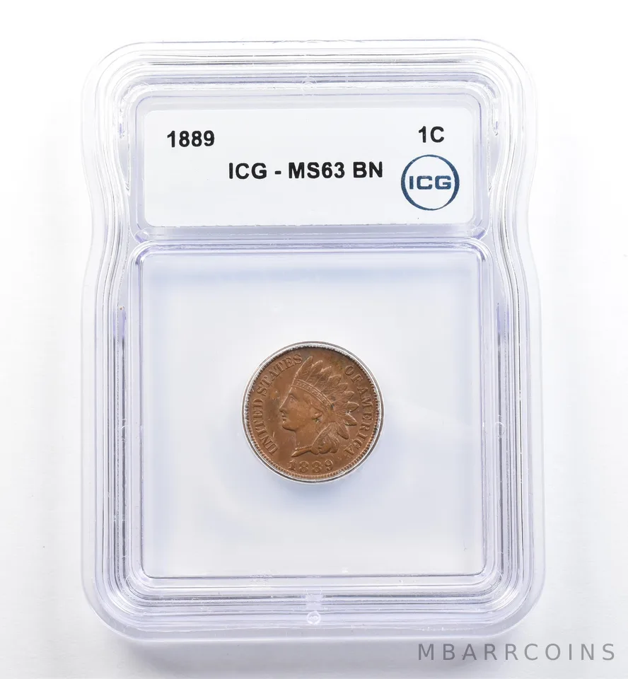1889 Indian Head Cent MS63 BN ICG *0108