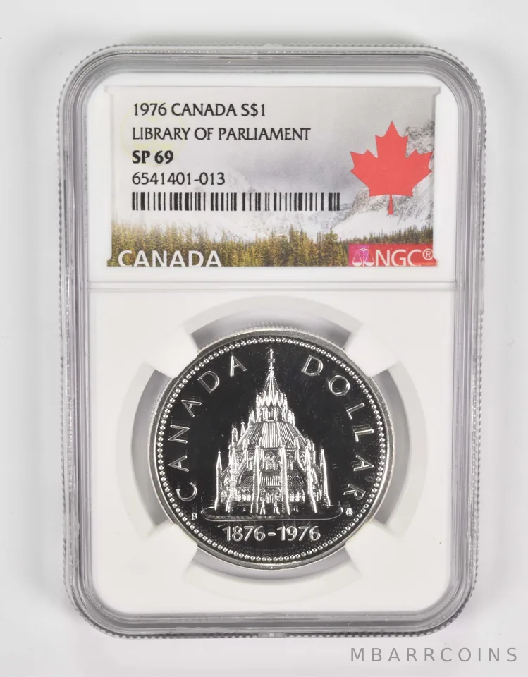 1976 Canada $1 Silver Dollar Library Of Parliament SP69 NGC